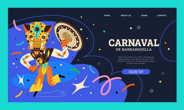 Plantilla de página de aterrizaje del carnaval de barranquilla