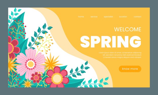 Plantilla de página de aterrizaje para celebración de primavera