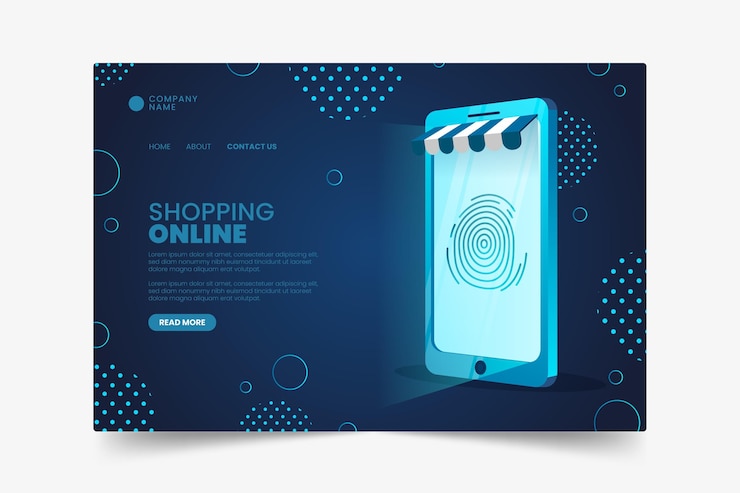 Vector gratuito plantilla de página de aterrizaje de compras futurista en línea