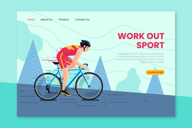 Plantilla de página de aterrizaje de deportes al aire libre