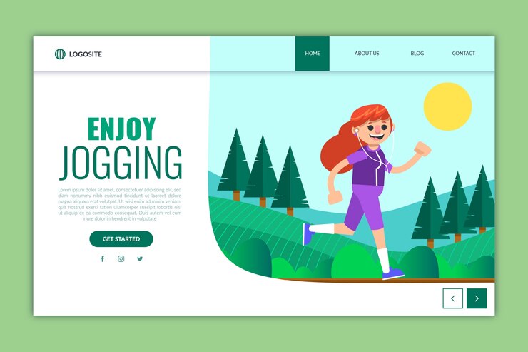 Vector gratuito plantilla de página de aterrizaje de deportes al aire libre