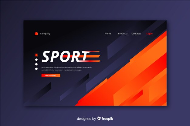Plantilla de página de aterrizaje deportiva moderna