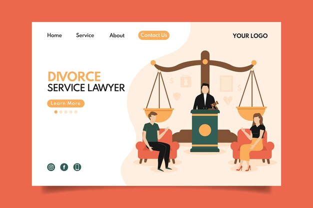 Plantilla de página de aterrizaje de divorcio
