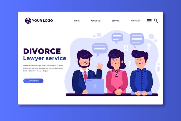 Plantilla de página de aterrizaje de divorcio