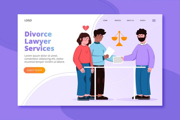 Plantilla de página de aterrizaje de divorcio