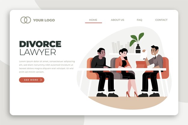 Plantilla de página de aterrizaje de divorcio