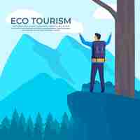 Vector gratuito plantilla de página de aterrizaje ecoturismo