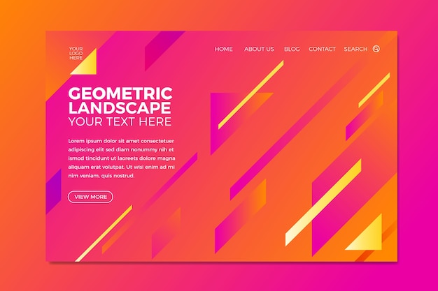 Plantilla de página de aterrizaje geométrica mínima