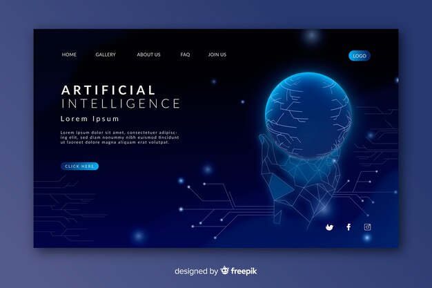 plantilla de página de aterrizaje de inteligencia artificial