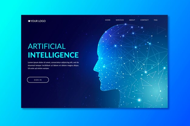 plantilla de página de aterrizaje de inteligencia artificial