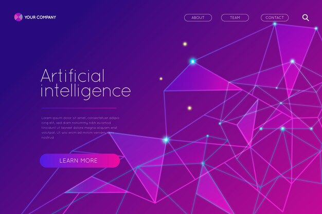 Plantilla de página de aterrizaje de inteligencia artificial