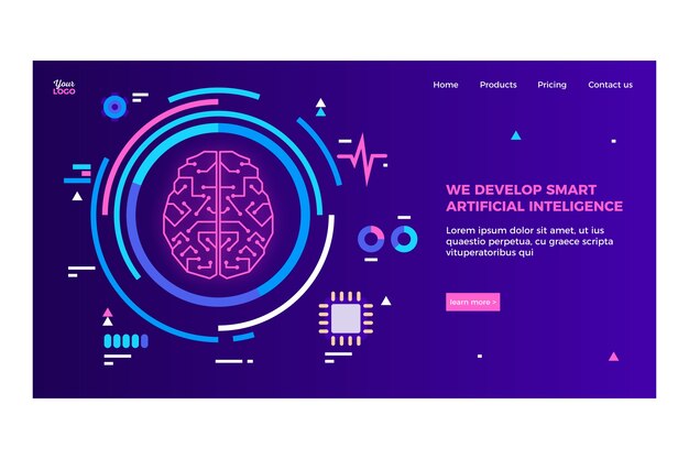 Plantilla de página de aterrizaje de inteligencia artificial