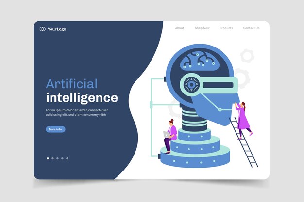 Plantilla de página de aterrizaje de inteligencia artificial
