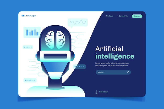 Plantilla de página de aterrizaje de inteligencia artificial