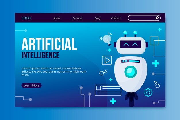 plantilla de página de aterrizaje de inteligencia artificial