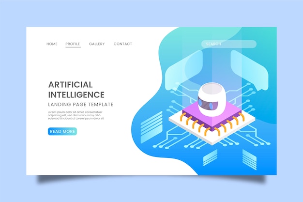 plantilla de página de aterrizaje de inteligencia artificial