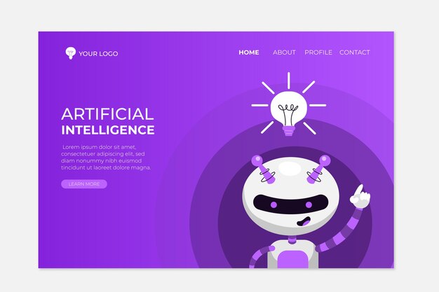 Plantilla de página de aterrizaje de inteligencia artificial