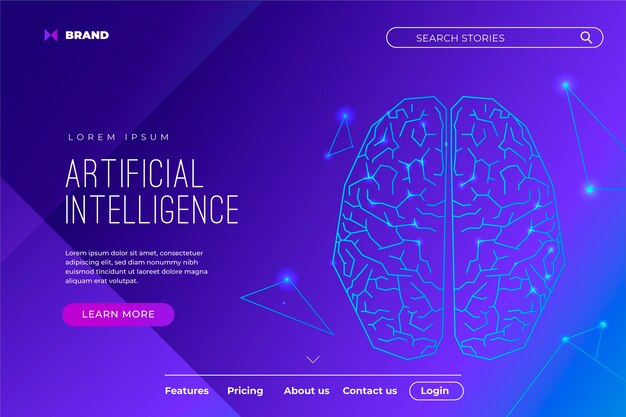 Plantilla de página de aterrizaje de inteligencia artificial