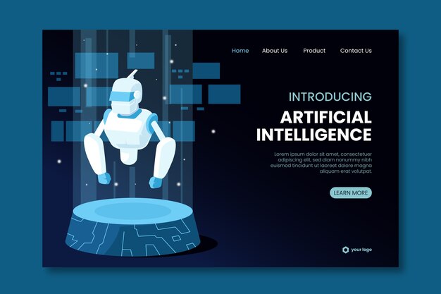 Plantilla de página de aterrizaje de inteligencia artificial