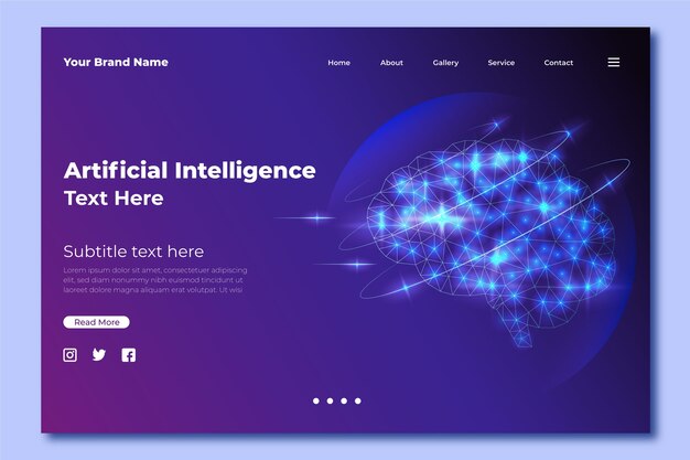 Plantilla de página de aterrizaje de inteligencia artificial