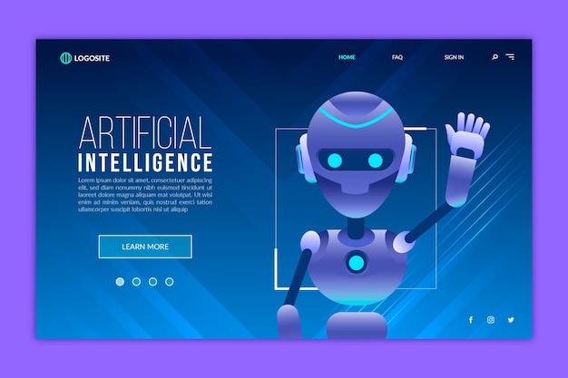 Plantilla de página de aterrizaje de inteligencia artificial