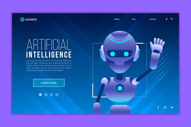 Plantilla de página de aterrizaje de inteligencia artificial