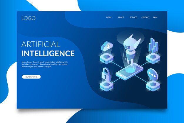 Plantilla de página de aterrizaje de inteligencia artificial