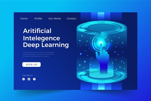 Plantilla de página de aterrizaje de inteligencia artificial