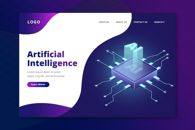Plantilla de página de aterrizaje de inteligencia artificial