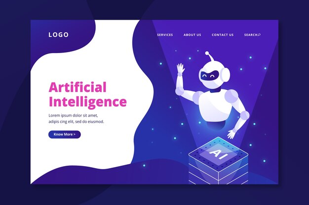 plantilla de página de aterrizaje de inteligencia artificial