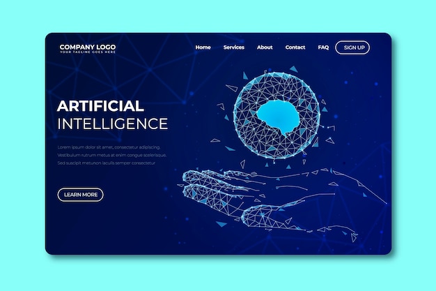 plantilla de página de aterrizaje de inteligencia artificial