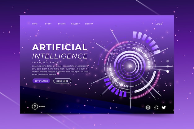 Plantilla de página de aterrizaje de inteligencia artificial