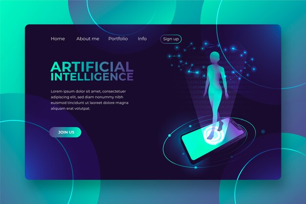 Plantilla de página de aterrizaje de inteligencia artificial