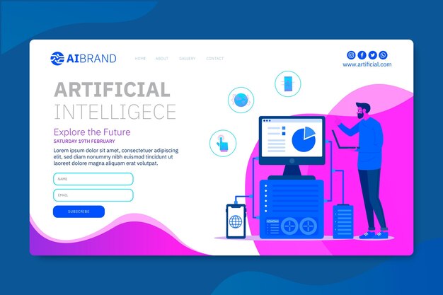 Plantilla de página de aterrizaje de inteligencia artificial