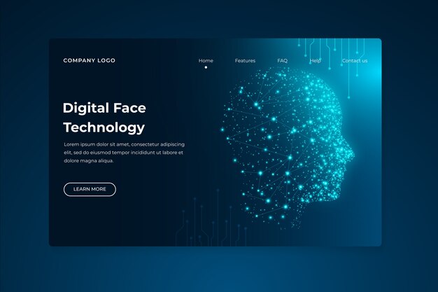 Plantilla de página de aterrizaje de inteligencia artificial