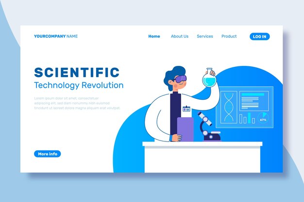 Plantilla de página de aterrizaje de investigación científica