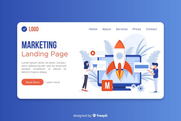 Plantilla de página de aterrizaje para marketing