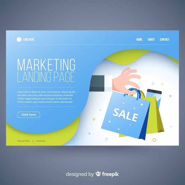 Plantilla de página de aterrizaje para marketing