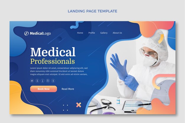 Plantilla de página de aterrizaje médica degradada