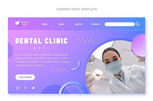 Plantilla de página de aterrizaje médica degradada