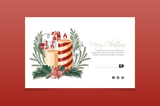 Vector gratuito plantilla de página de aterrizaje de navidad de diseño plano