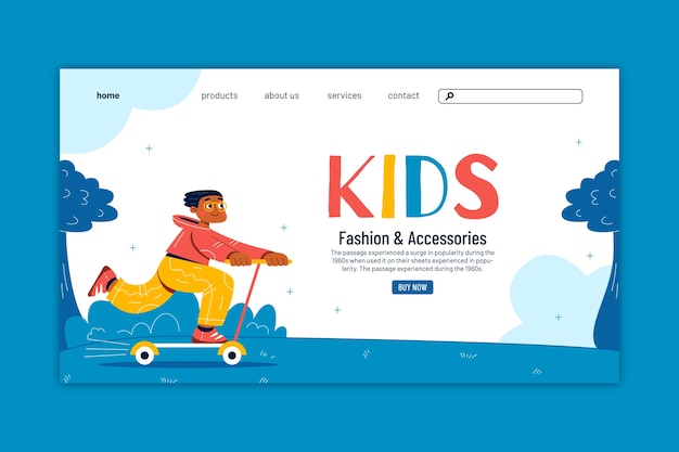 Plantilla de página de aterrizaje para niños