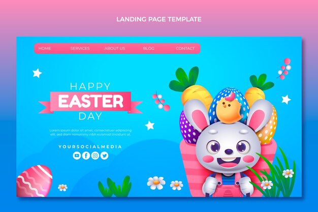 Plantilla de página de aterrizaje de pascua degradada