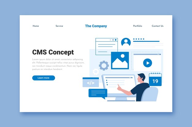 Plantilla de página de aterrizaje plana cms