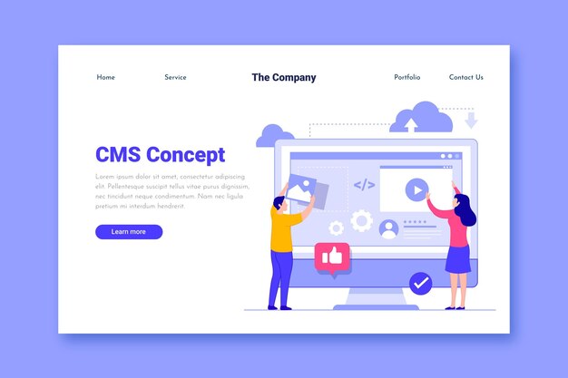 Plantilla de página de aterrizaje plana cms