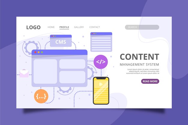 Plantilla de página de aterrizaje plana cms