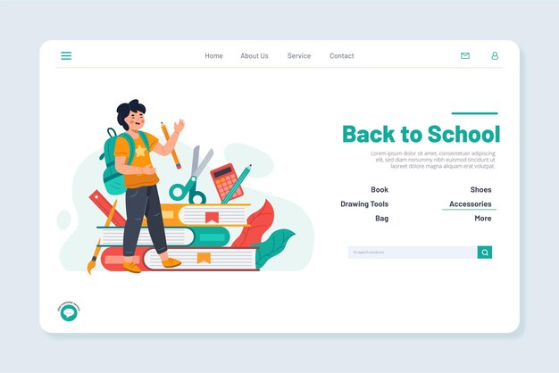 Plantilla de página de aterrizaje de regreso a la escuela