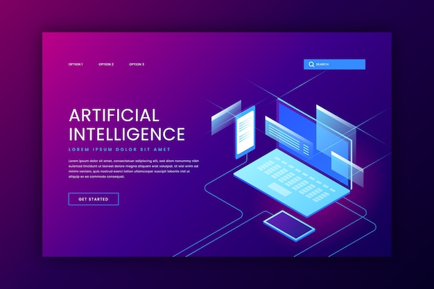 Plantilla de página de aterrizaje de tecnología conceptual