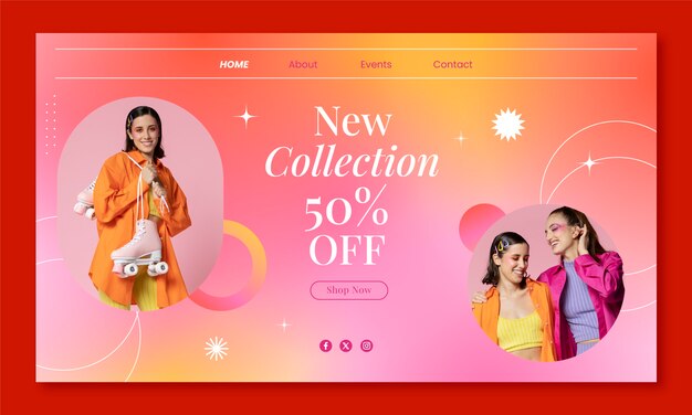 plantilla de página de aterrizaje de tendencias de moda