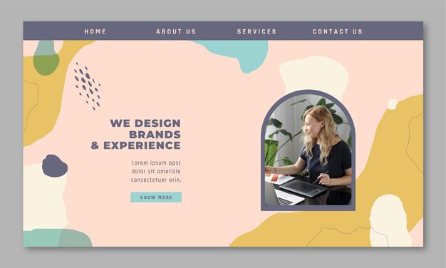 Plantilla de página de aterrizaje de trabajo de diseño web